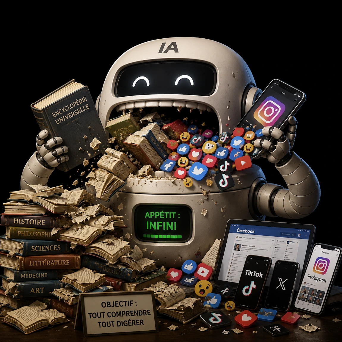 L'IA mange toutes les bibliothèques du monde et les réseaux sociaux - Accélération exponentielle de l'Intelligence Artificielle